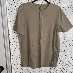 Vuori Men Tan Henley Shirt